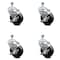 Service Caster 4 Inch Soft Rubber Wheel Swivel 1/2 Inch Threaded Stem Caster Set with Brake SCC SCC-TS20S414-SRS-TLB-121315-4 - alternate 1